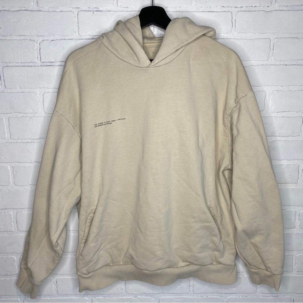 Pangaia Bone Beige Tan Pullover Organic Recycled Cotton Hoodie Size Medium